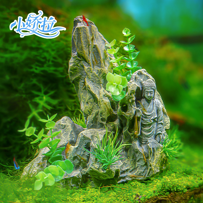 Adornos de Buda de Piedra Decorativa, Decoración para Acuarios de Reptiles, Paisaje de Bonsái, Regalos Creativos, Venta al Por Mayor
