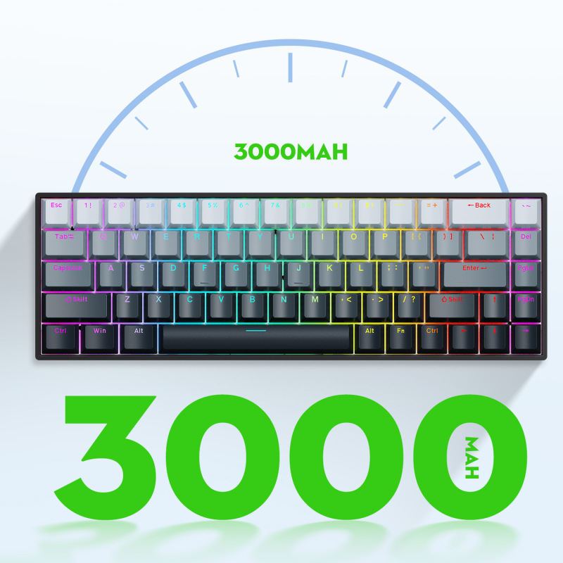 DAGKK68 ワイヤレス Bluetooth 三モード メカニカルキーボード RGB 照明 ホットスワップ対応 パソコン ノートパソコン 三モード ワイヤレス|undefined