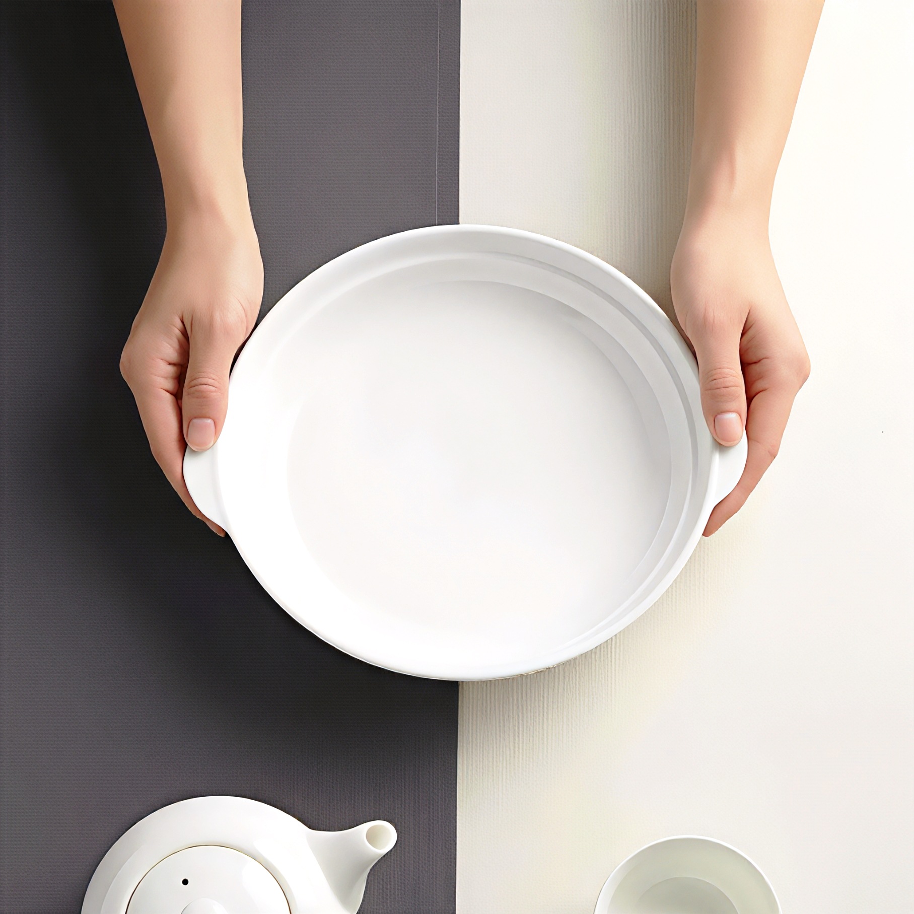 鲍鱼盘厂家现货直销白色陶瓷五星级酒店餐具餐厅宴会中式餐饮包厢