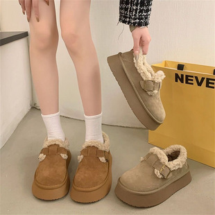 2024 Snow Boots Thickened Boken Maomao Cotton Shoes Autumn and Winter New Fur One Platform fleece-lined Birkenow Shoes for Women