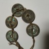直径28mm厚约2.3mm仿古铜绿铜钱麻绳串大清五帝钱
