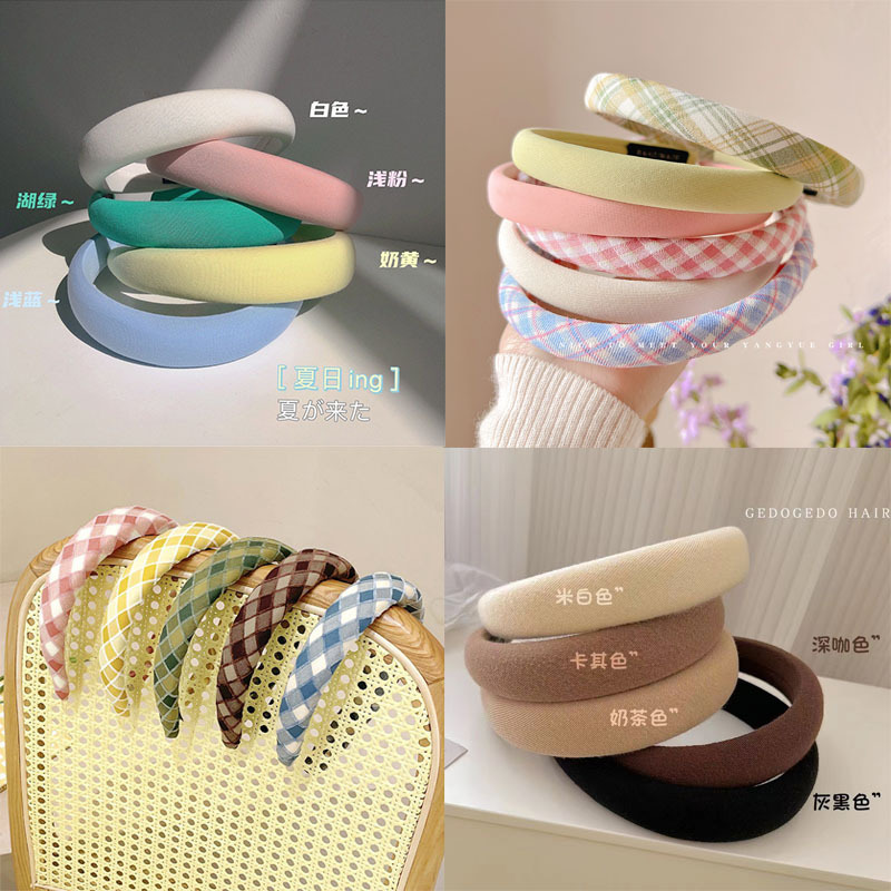 Small Sponge Wide-brimmed Hair Band Pressure Hair Bangs Color Increased Girls Ins Going Out Headband Wash Face Hair Card Hair Accessories