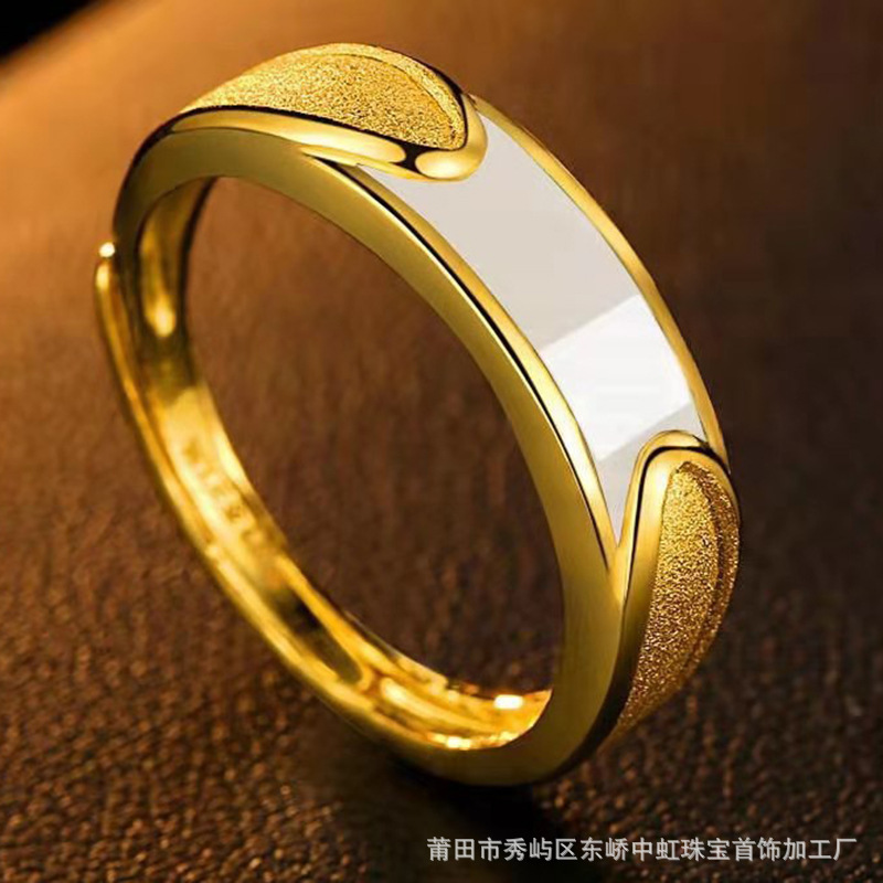 ベトナム沙金メッキ3d黄金色指輪グリーンエナメルカラー滴ゴム男女スタイルのファッションバーの開口指輪|undefined