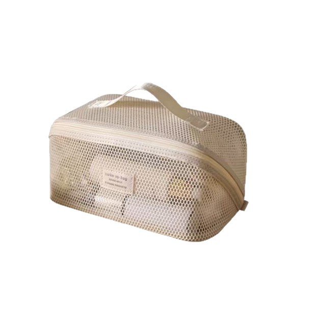 Nuevos productos transfronterizos de maquillaje de malla de gran capacidad de alta sensación de mano multifuncional de partición de viaje bolsas de almacenamiento de lavado para mujeres