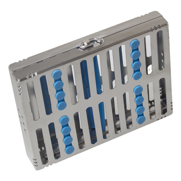 Caja de desinfección de instrumentos quirúrgicos dentales caja de gestión de teléfonos móviles de alta velocidad herramientas de equipos caja de almacenamiento de 10 paquetes