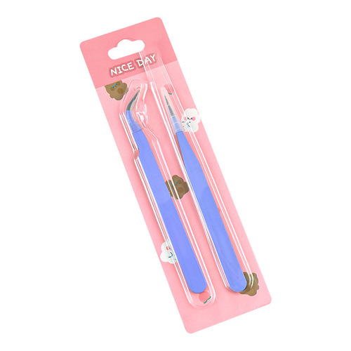 Colorful thickened Guka tweezers Internet celebrity handmade diy account stickers small clips stainless steel straight head elbow Niezi