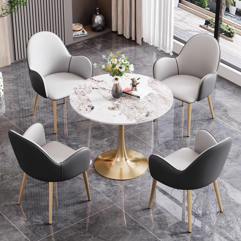 Fashionable Light Luxury Minimalist Modern Leisure Tables and Chairs for Office Lobby, Reception Room, Meeting Room, Home Balcony Dining Table and Chairs