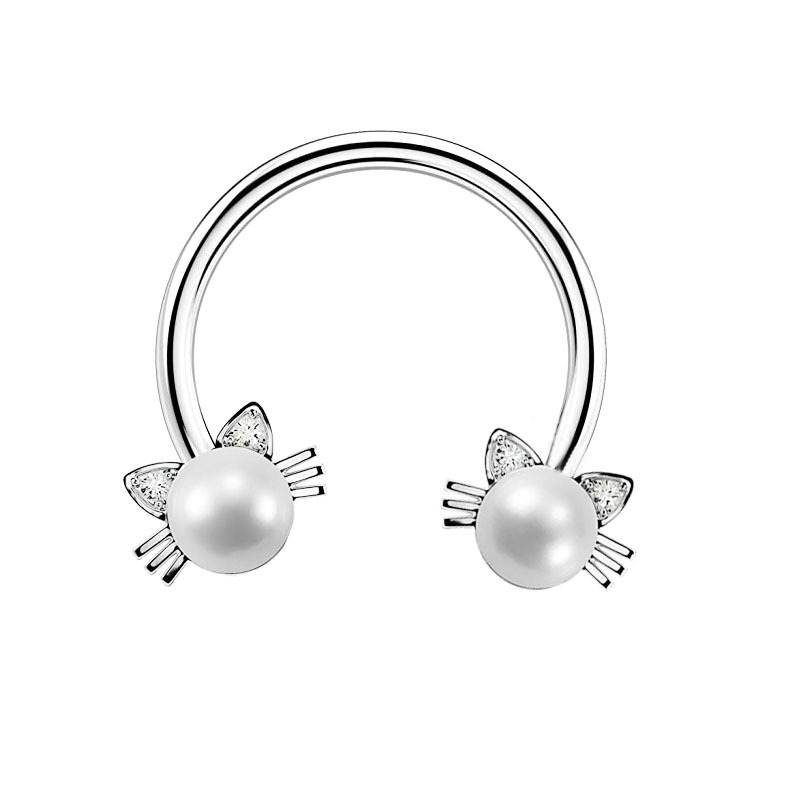 Stainless Steel Oil Dripping Butterfly Nose Ring Sequin Nose Stud Ear Bone Ring Piercing Horseshoe 16G detail image 9
