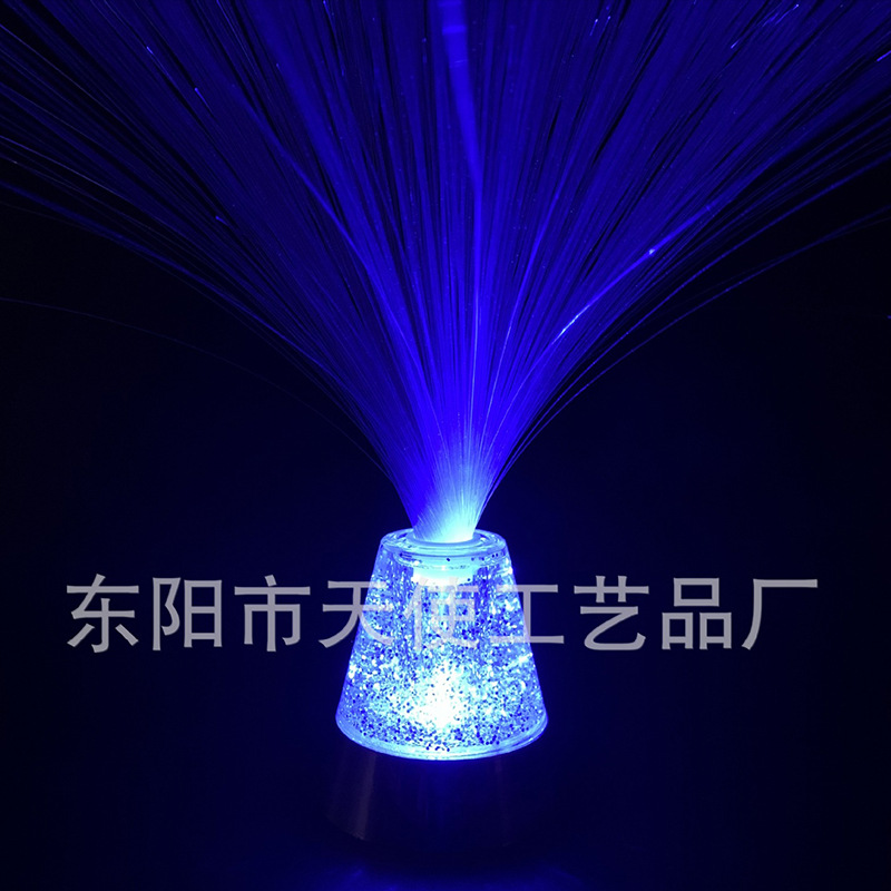 LED estrellado de fibra óptica USB luz de la noche de la lámpara de lava colorido que cambia de color ambiente de boda de vacaciones de Cristal estrellado Luz