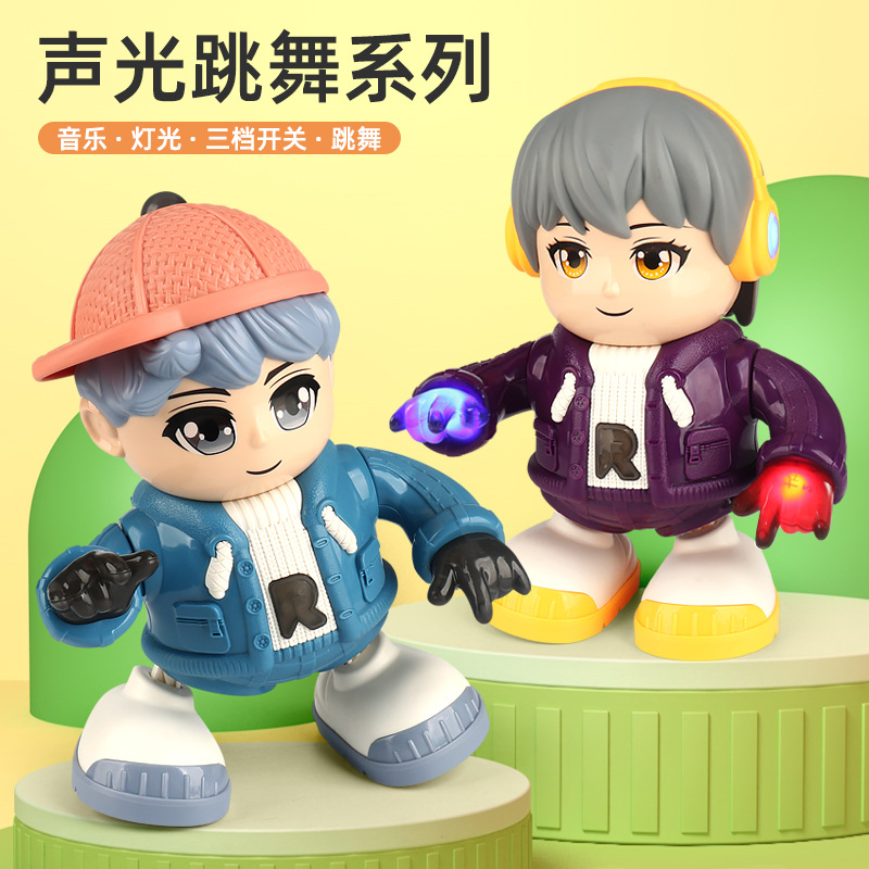 Cantando y bailando sonido eléctrico ku'an niño música luz columpio eléctrico de dibujos animados niña juguete para niños