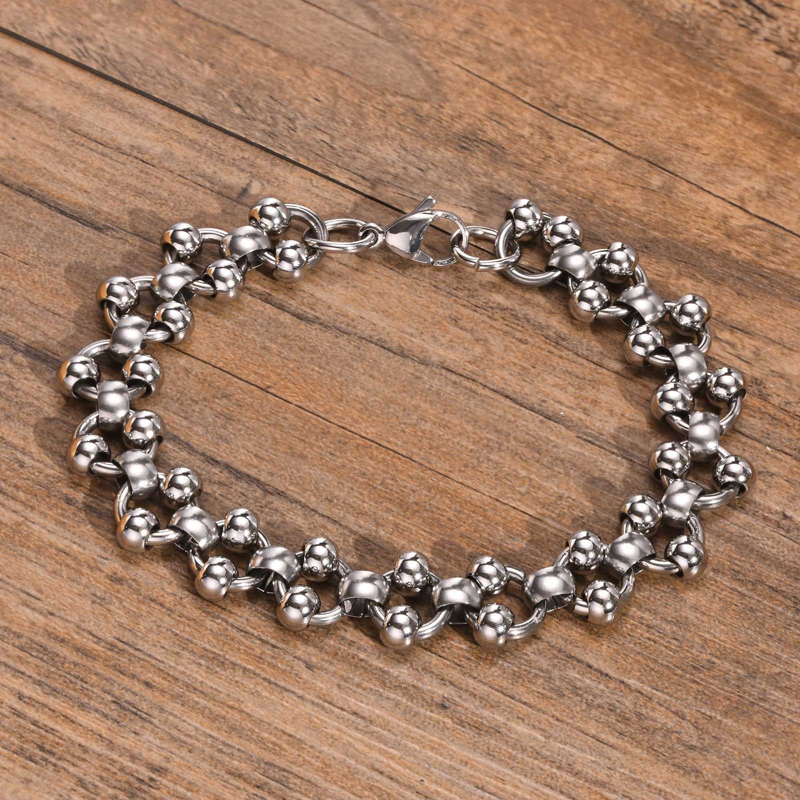 Bracelets Classification 201 Stainless Steel Chain Material Daily Occasion Fashion Solid Color 201 Stainless Steel Stainless Steel Bracelets In Bulk