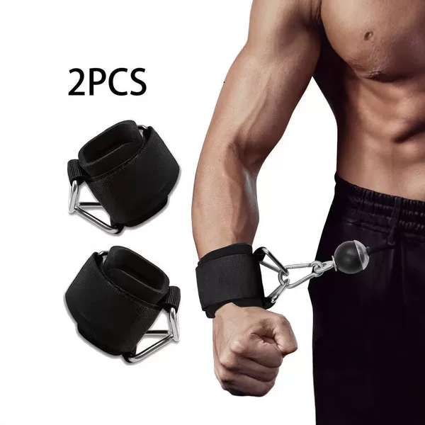 Fitness wrist support strap, deadlift and pull-up grip strap, unisex sports protective gear, black 2-piece set