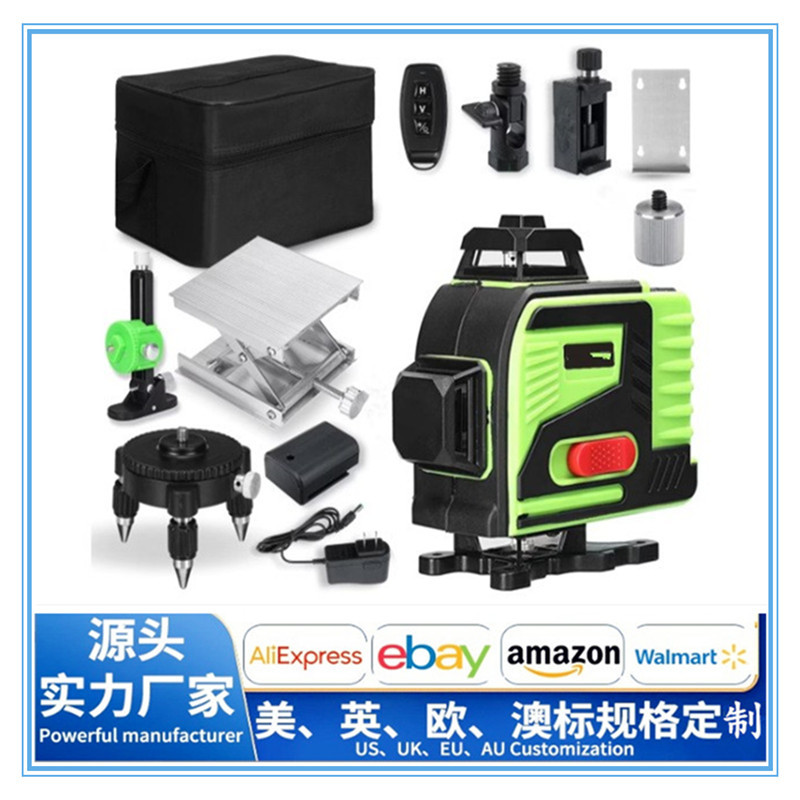 16线绿光红外线水平仪高精度强光细线打线贴墙绿光贴地仪 沙曼款