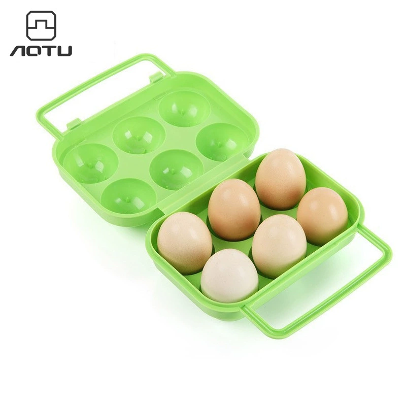 Вогнутая и выпуклая портативная коробка для яиц с 6 отделениями, зажим для яиц, яйца не боятся разбивания, экспорт AT6359