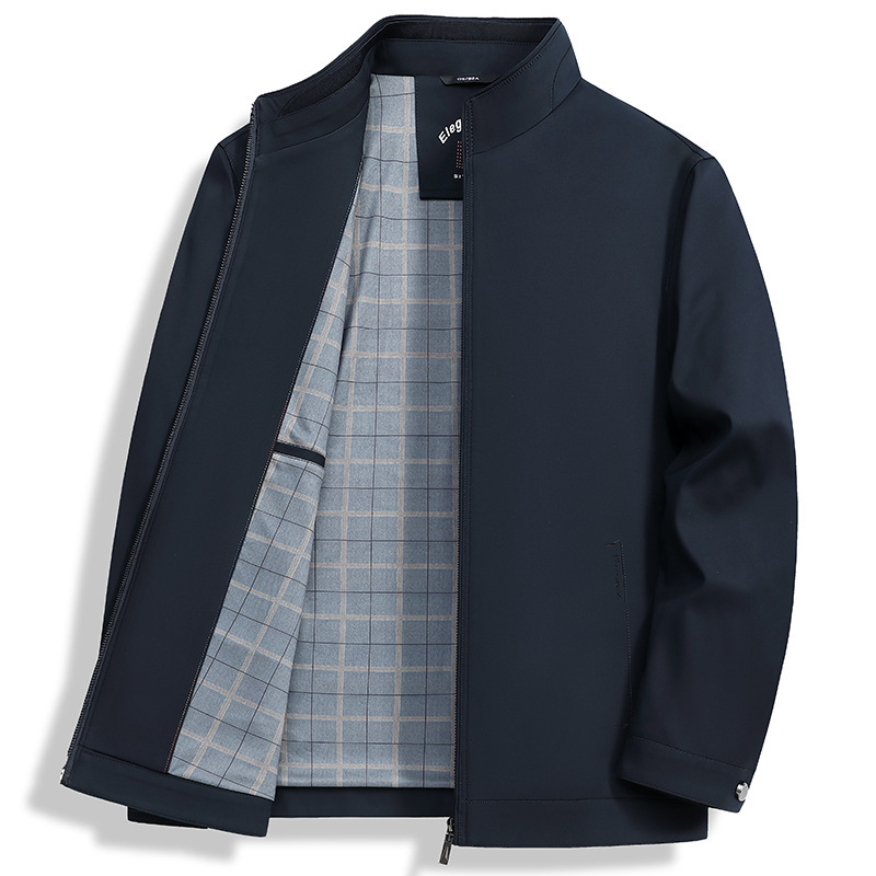 Stand-collar executive jacket for men, new autumn style, easy-care, suitable for commuting, casual windproof coat for outdoor travel