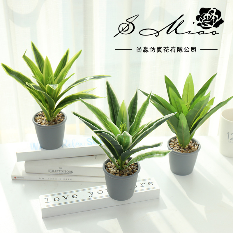 Hojas de flores artificiales, plantas en maceta simuladas, adornos pequeños creativos para decoración de interiores, suministro directo de fabricantes, flores simuladas, plantas artificiales al por mayor image 3