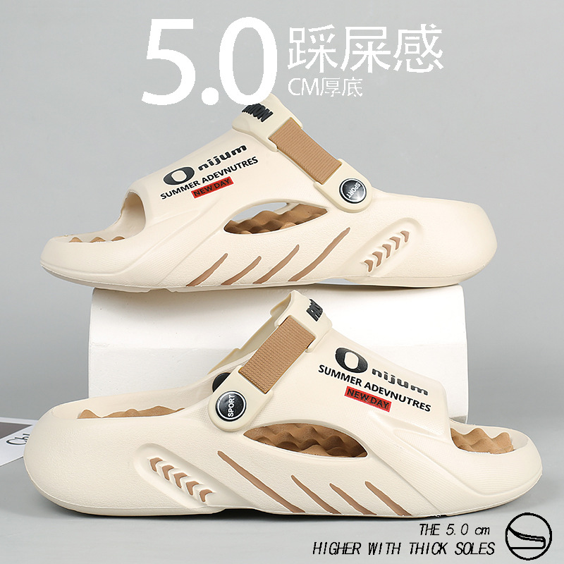 Zapatillas de coco para hombres de verano antideslizantes y resistentes al desgaste, zapatillas rojas para conducir, zapatos de agujero de tamaño grande