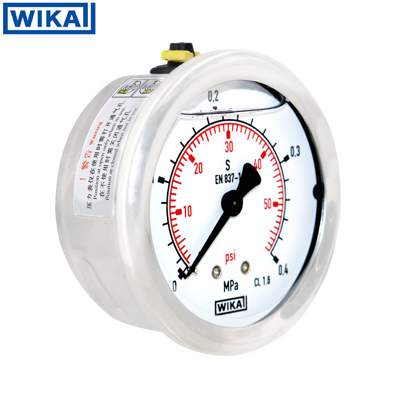 德国wika威卡充液耐震EN837压力表 213.53.063轴向径向气压油压表