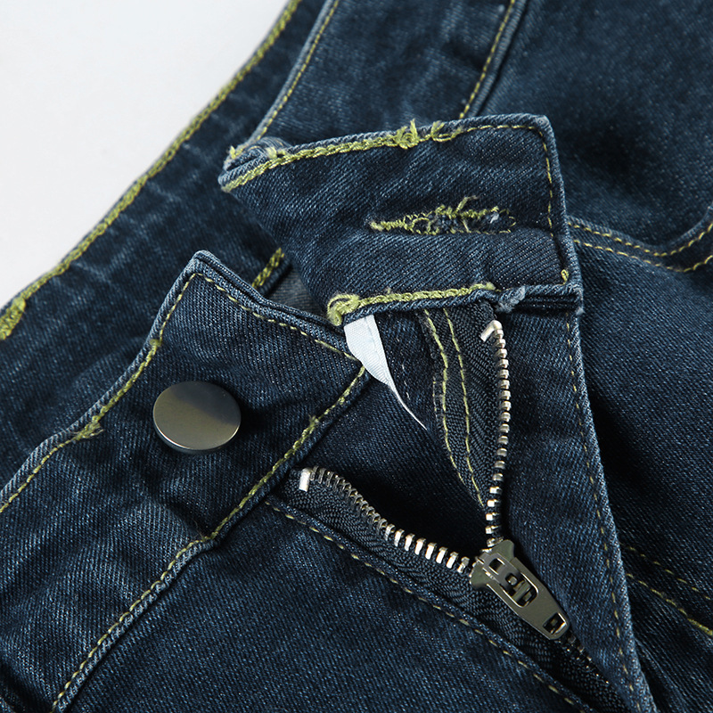 Rose Embroidery Retro Gradual Change Niche Slightly Spicy Jeans American Hot Girl Street Low Waist Thin Personality Trousers_ecoleips.com