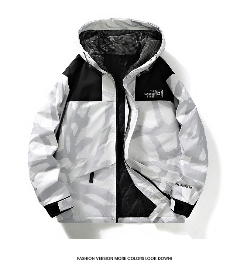 Veste en coton chaude à capuche pour homme, nouvelle marque tendance, coupe-vent et imperméable, couleur contrastée, automne hiver_voghion.com