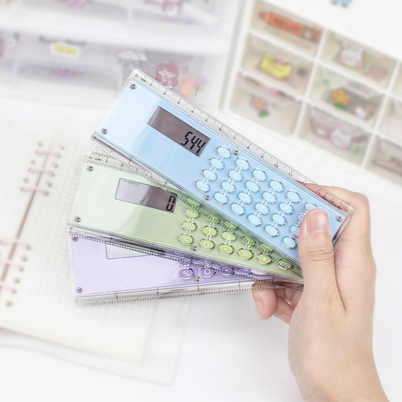 クリエイティブな直尺電卓、キュートで女の子らしい多機能学生文具、かわいい学習用品|undefined
