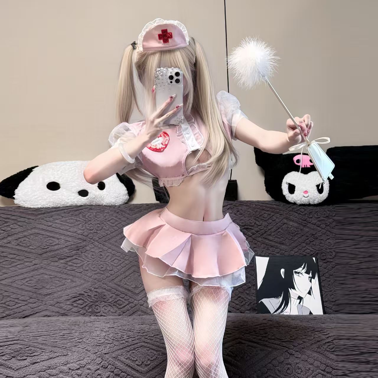 Sexy Lingerie, Cute Nurse Uniform, Sexy Role-Playing Hollow Uniform, Temptation Female Rabbit, Pure Lust Sexy Suit