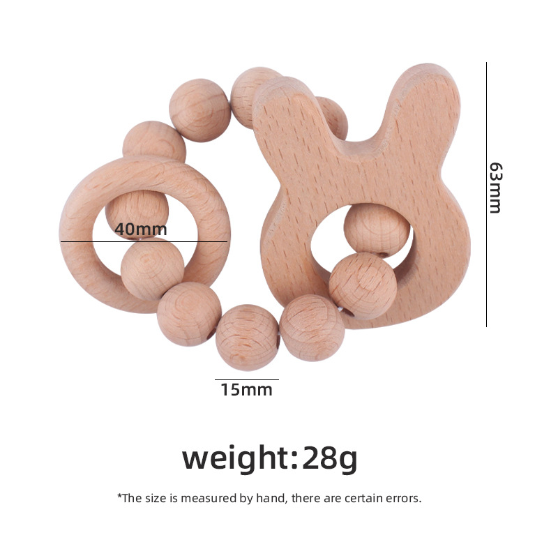 Nuevo bebé suministros de dibujos animados animal pájaro elefante teether juguete calmante bebé haya pulsera molar