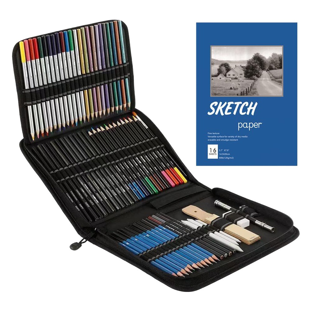 73 piezas de dibujo color plomo pintura traje nuevas llegadas 74 piezas bosquejo lápiz y traje de lápiz de color mercancías transfronterizas