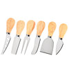 批发烘培芝士刀奶酪切刀橡木木柄厨房小工具不锈钢芝士刀叉铲套装|ms