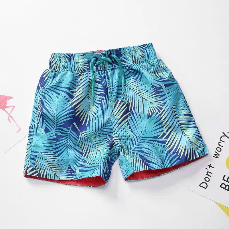 Children's Casual Foreign Trade Beach Shorts Summer Baby Elastic Waist Quick-Dry Summer Student Swim Trunks Loose Swimming Shorts