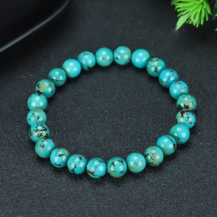 Wholesale 8mm turquoise bracelet for men and women optimized high porcelain wire turquoise ball bracelet a generation of hair