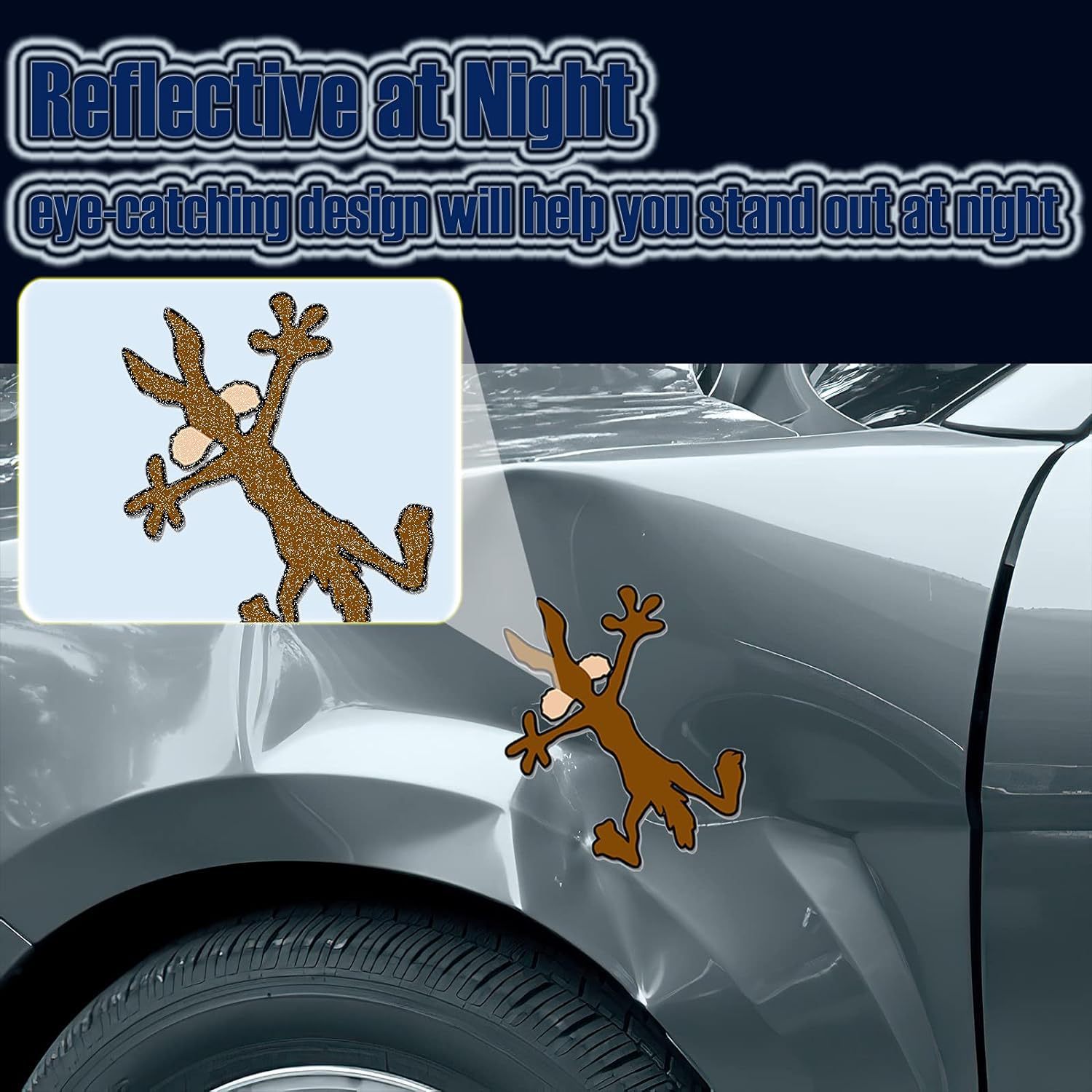 Amazon dibujos animados coyotes salpicaduras puerta de pared auto calcomanías reflectores abolladuras auto calcomanías parachoques image 4