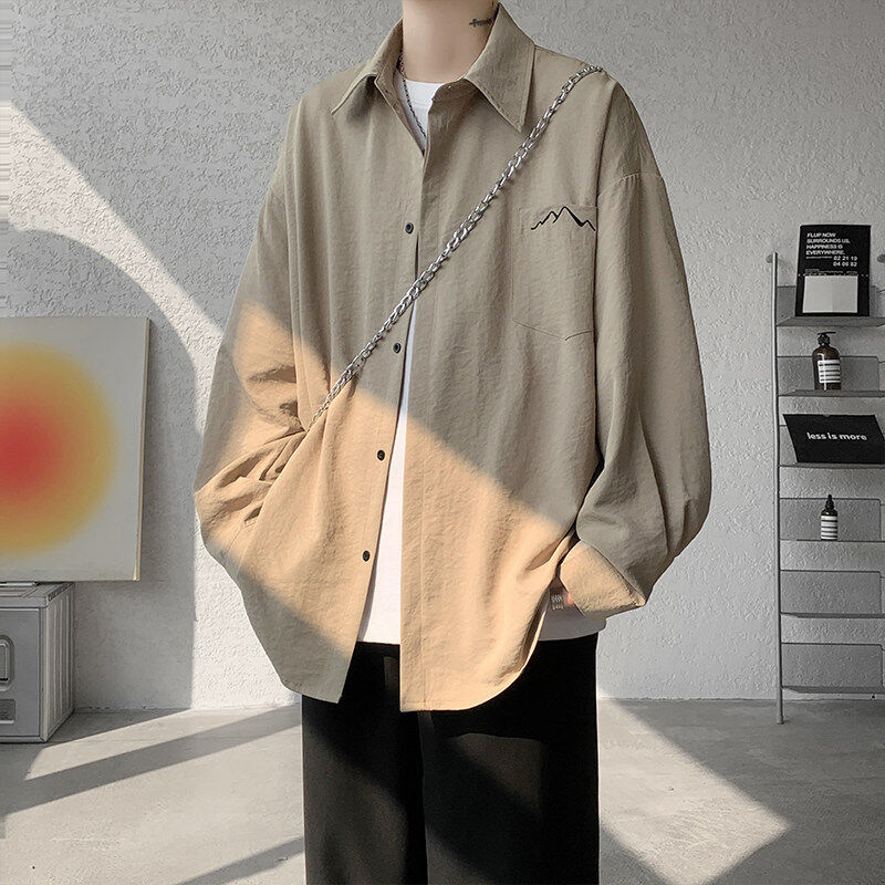 Ice Silk Long-Sleeved Shirt for Men, High-End Handsome Shirt, Summer Cool Sun Protection Clothing, Design Niche Large Size Jacket