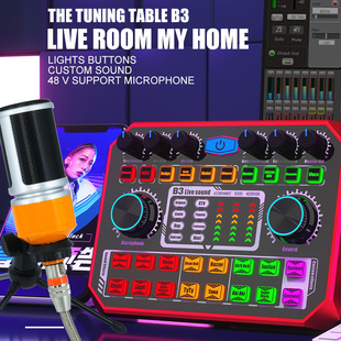 Professional sound card Internet celebrity live broadcast special equipment suit 48V microphone karaoke mobile phone computer Universal