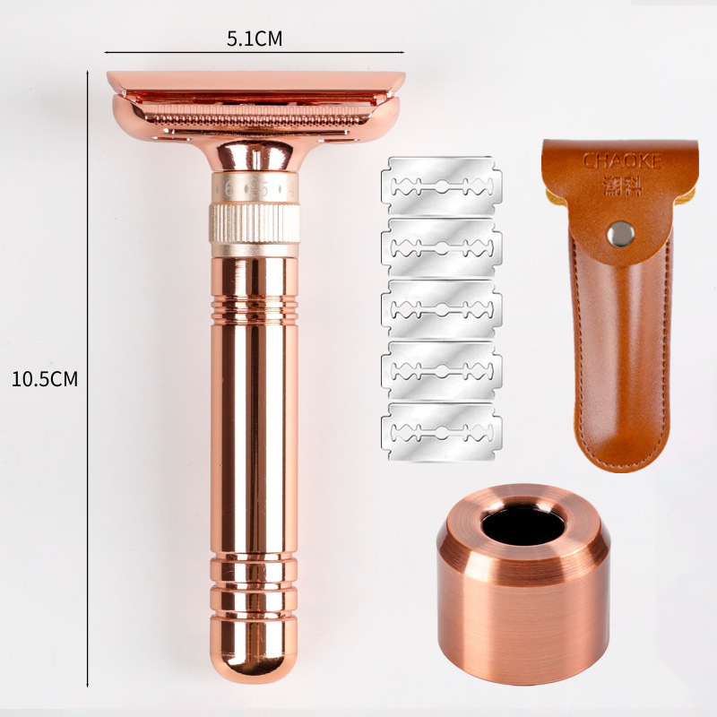 Manual Razor for Men with Adjustable Sharpness, Old-Fashioned Shaving Razor, All-Metal Stainless Steel Safety Double-Sided Blade