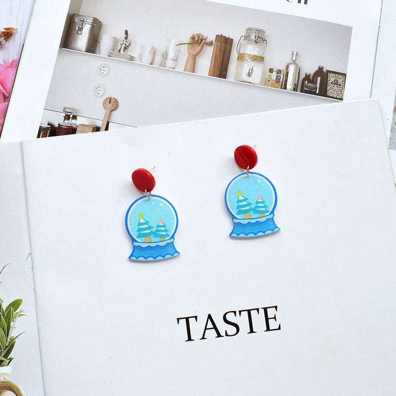 1 Pair Quantity 1 Pair Cartoon Style Christmas Tree Santa Claus Arylic Drop Earrings