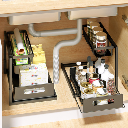 Pull-out sink countertop spice rack storage cabinet painted kitchen cabinet spice storage rack organizer