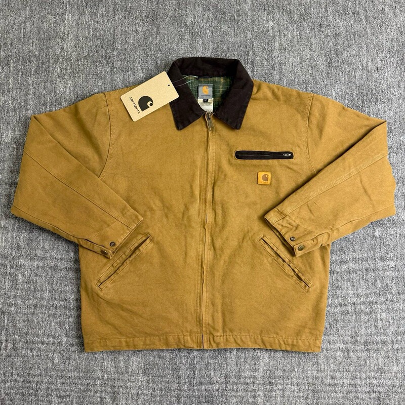 Carhartt Heavy-Duty Washed Jacket American Classic Distressed Canvas Thickened Workwear Denim Jacket