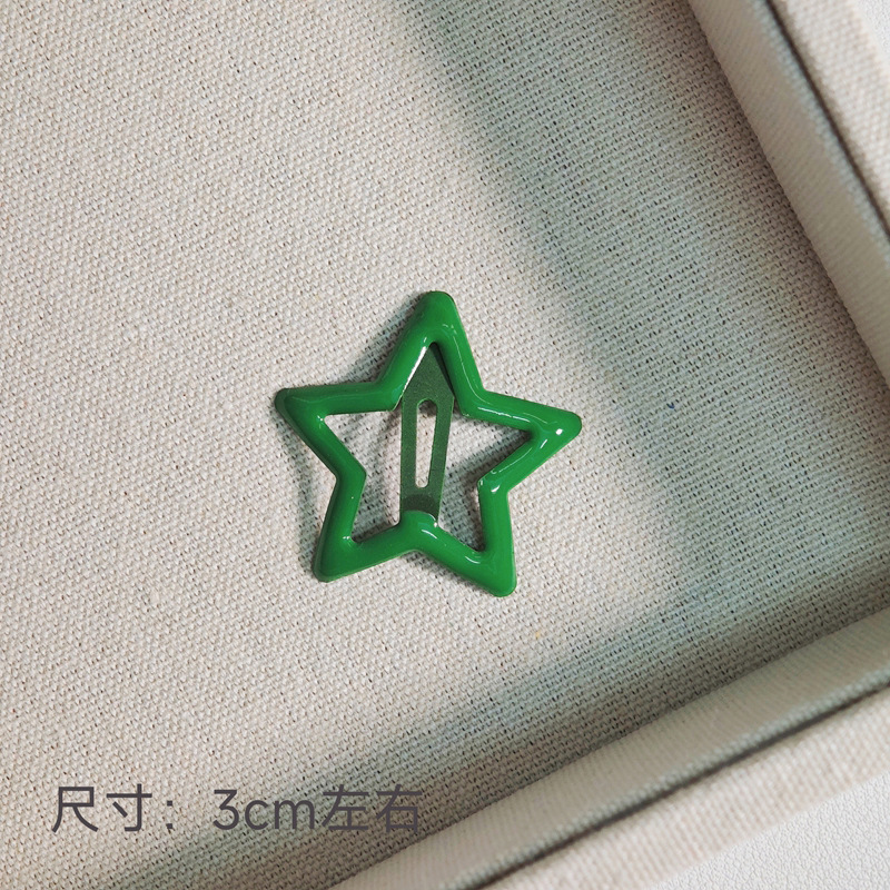 Approximately 3cm star hair clip - deep green