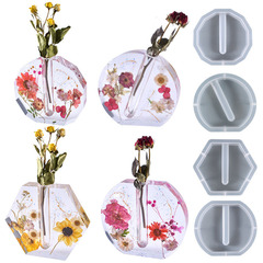 Poppy diy crystal glue resin mold irregular test tube vase water culture plant silicone mold