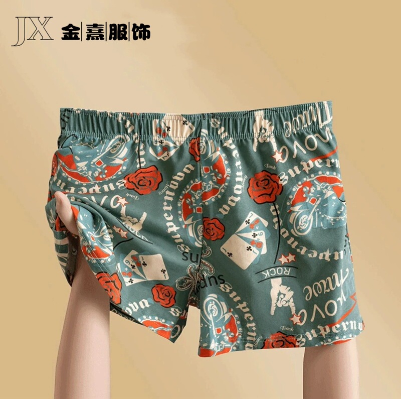 A generation of hair Arrow pants underwear men's boxer cotton youth loose plus size shorts boys floral boxer shorts