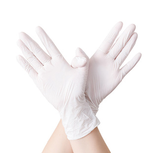 Customized Milky White Latex Gloves Powders Examination Gloves 9inch Thickened Cleanroom Household Disposable Rubber Hand