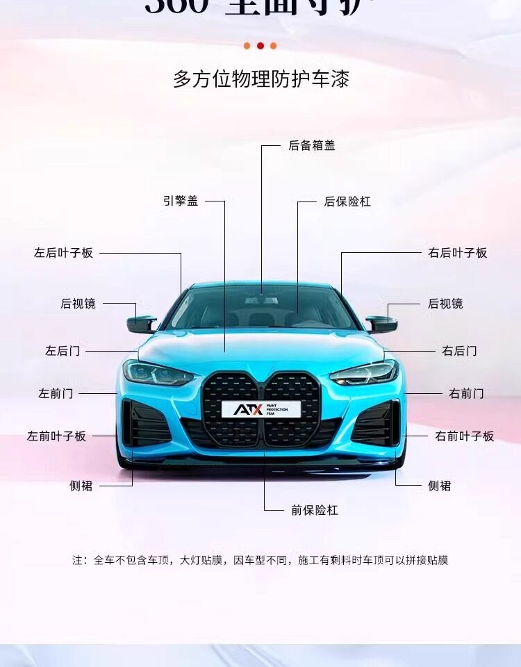 Atx Front and Rear Bumper Tpu Paint Protection Film Invisible Car Wrap Anti-Scratch Film Car Door Partial Film Transparent