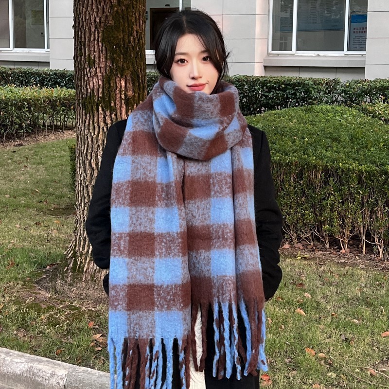 新款马海毛围巾女秋冬季韩系高级感百搭美拉德仿羊绒保暖跨境批发|undefined