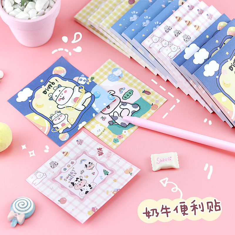 動物便利貼學生便攜口袋可粘便簽本奶牛可備忘N次貼文具獎品批發