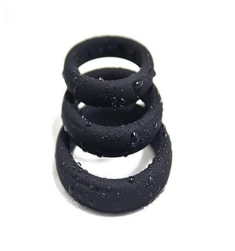 Anillo de bloqueo de silicona al por mayor de tres piezas de bloqueo de cuerda juguetes sexuales anillo de pene de retraso Aparato de los hombres suministros para adultos