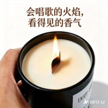 乌木沉香香薰蜡烛家用室内高级感小众持久熏香木芯香氛蜡烛礼品