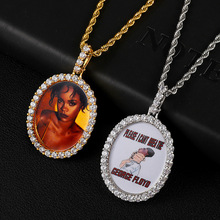 点易饰品椭圆形相框项链吊坠可换照片跨境电商爆款欧美首饰批发