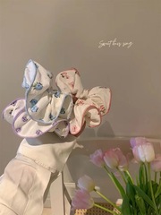 碎花布藝大腸發圈花邊雙層髮飾女發繩丸子頭橡皮筋扎頭髮網紅頭飾