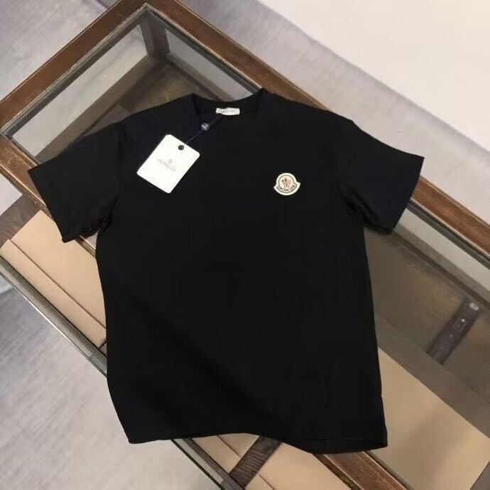 Mengjia Embroidered Logo Simple Pure Cotton T-Shirt Couple Style